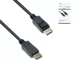 Kábel DisplayPort 1.4, 2x DP konektor, 8K, krabica, 2 m, podpora 8K/60 Hz, 32,4 GBpS, čierny